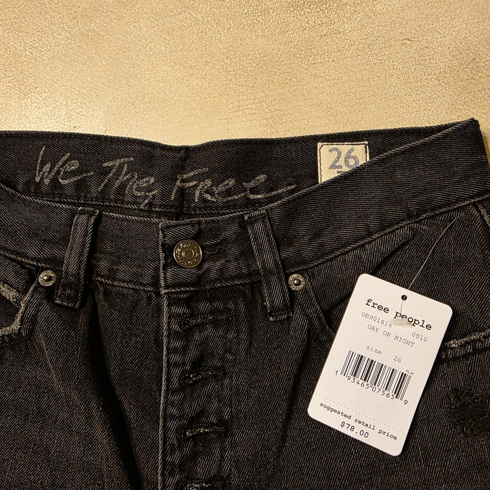 NWT Free People We The Free Blossom Rigid Denim Jeans Size 26 High Rise Straight - Picture 10 of 16
